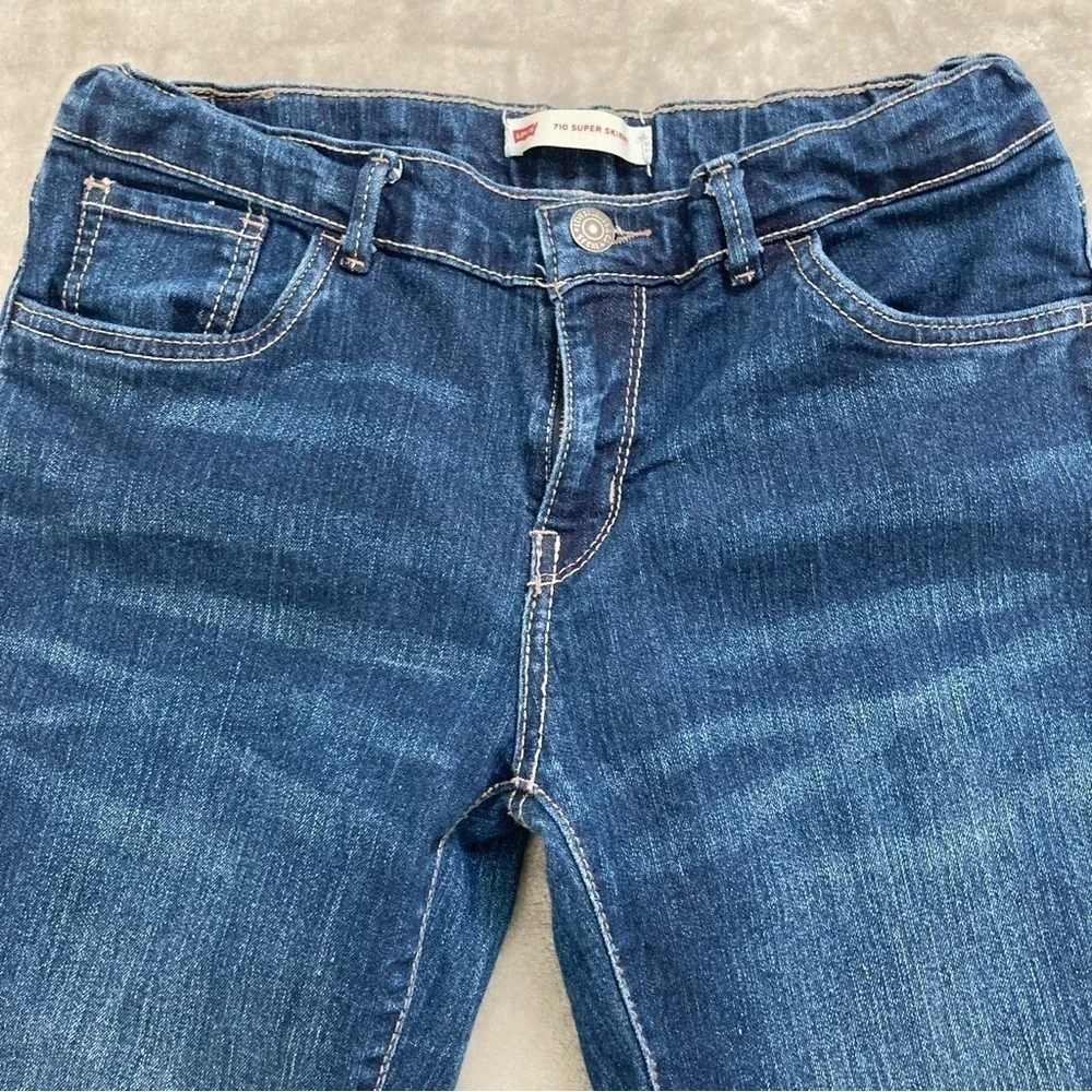 Levi’s 710 Super Skinny Jeans Dark Wash Youth Size 16 R Girls Boys Blue Denim